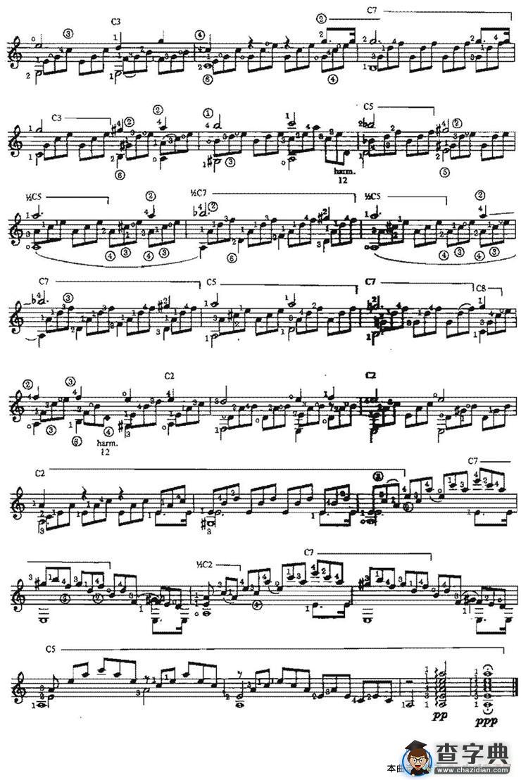 Adagio from SonataOp.27No.2（古典吉他）吉他谱