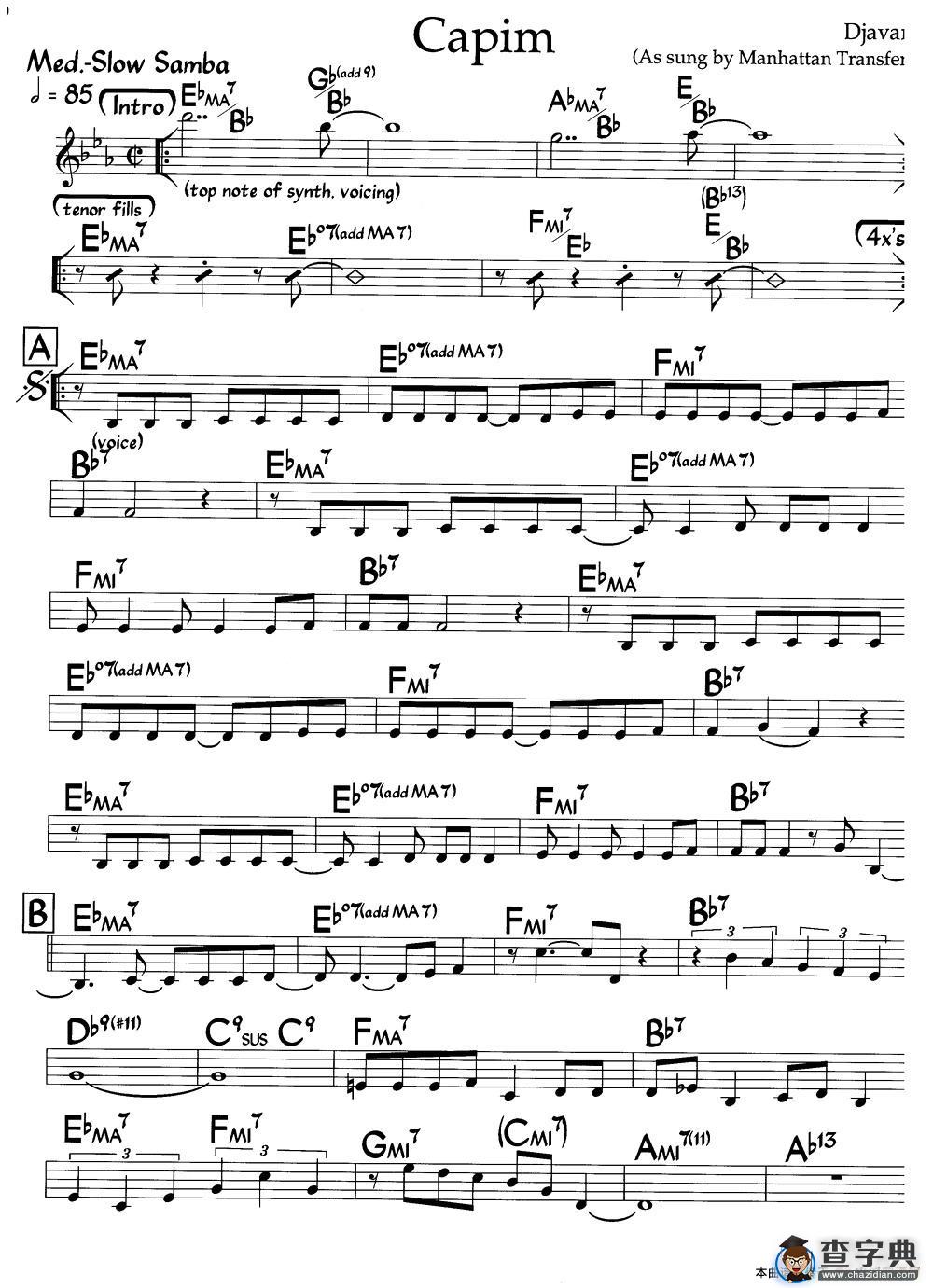 Capim（爵士钢琴曲）钢琴谱