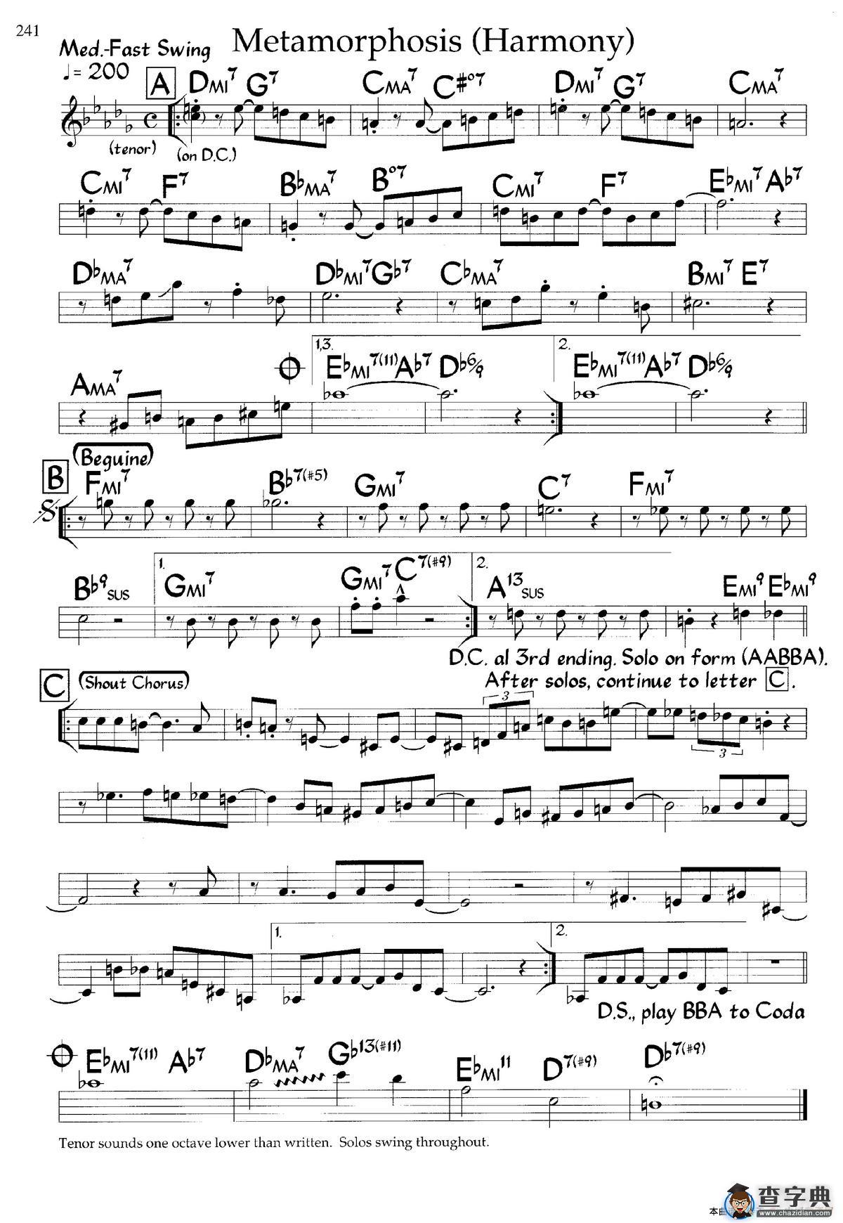 Metamorphosis（爵士钢琴曲）钢琴谱