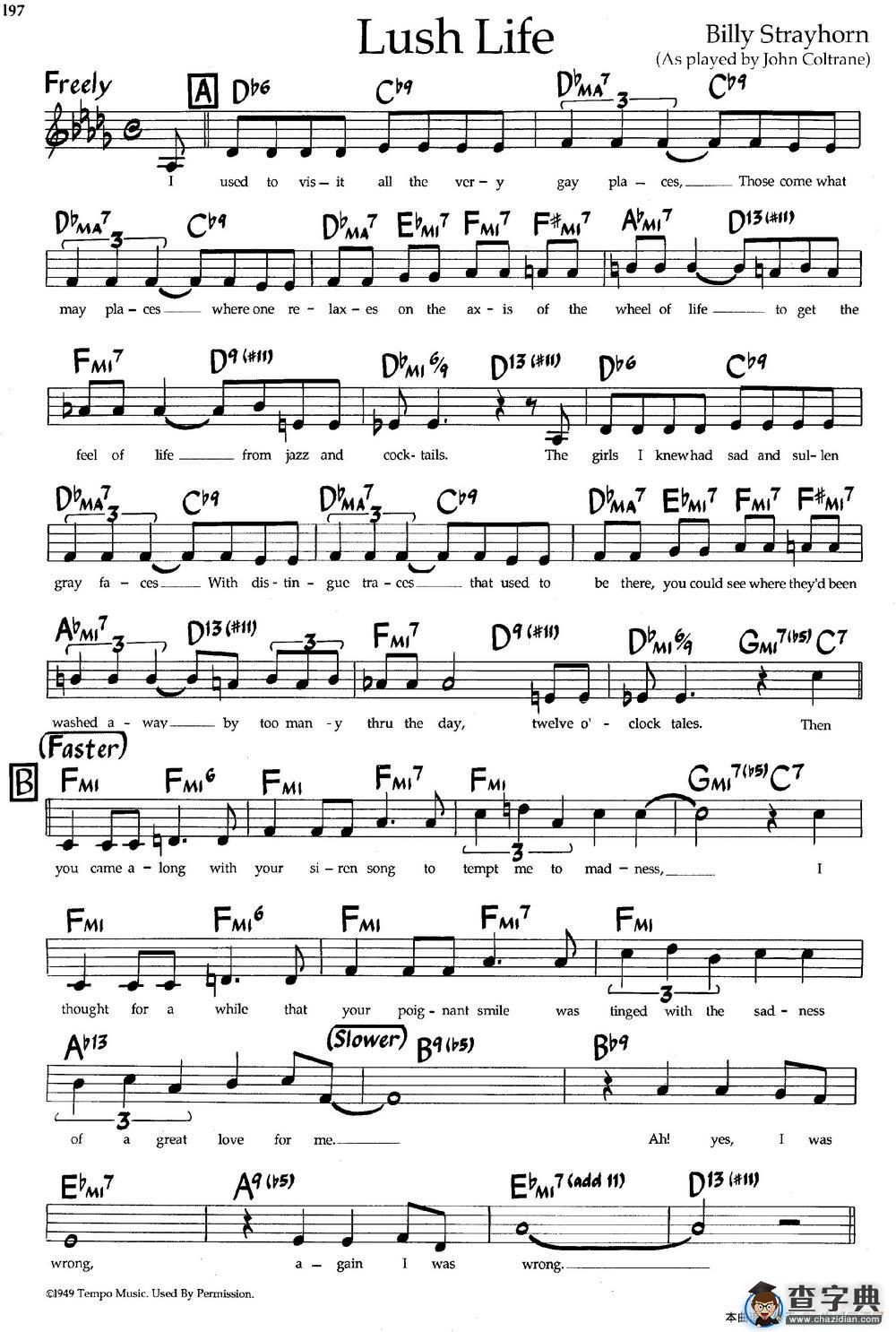 Lush Life（爵士钢琴曲）钢琴谱