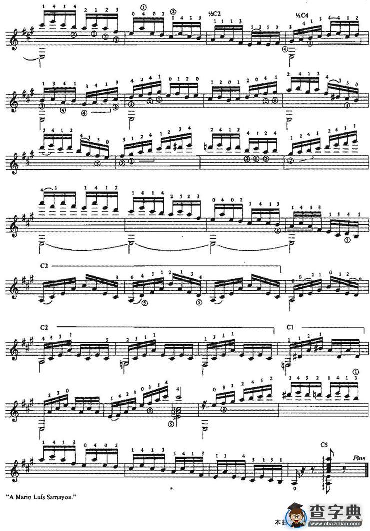 Estudio（古典吉他）吉他谱