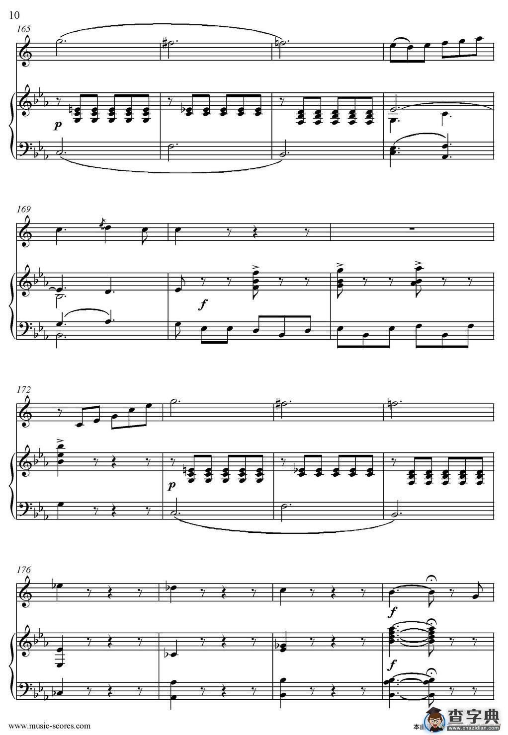 Mozart：Concerto KV495 No.4-3st Rondo 回旋曲（中音萨克斯+钢琴伴奏）萨克斯谱