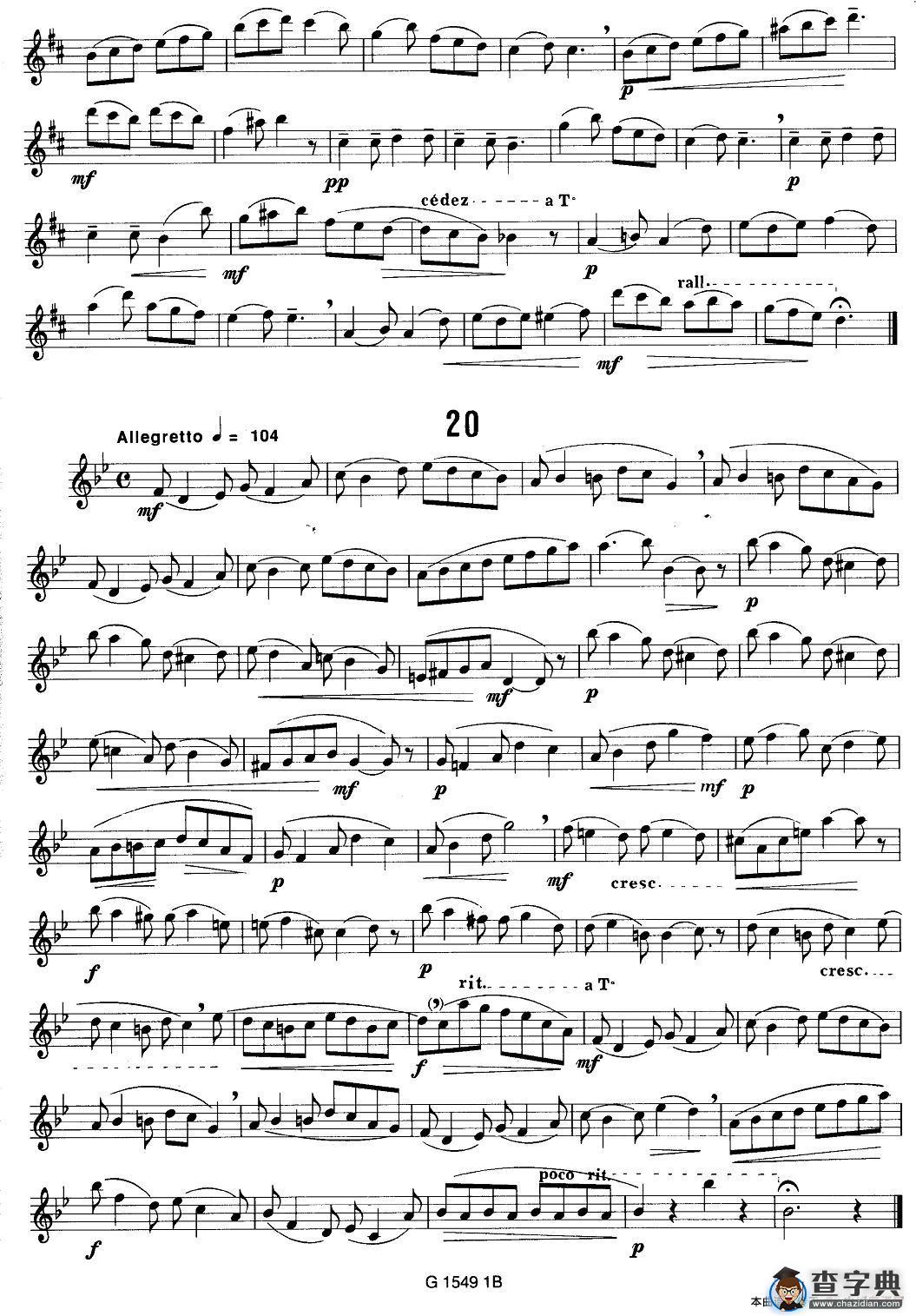 50首经典萨克斯管练习曲（11—20）萨克斯谱