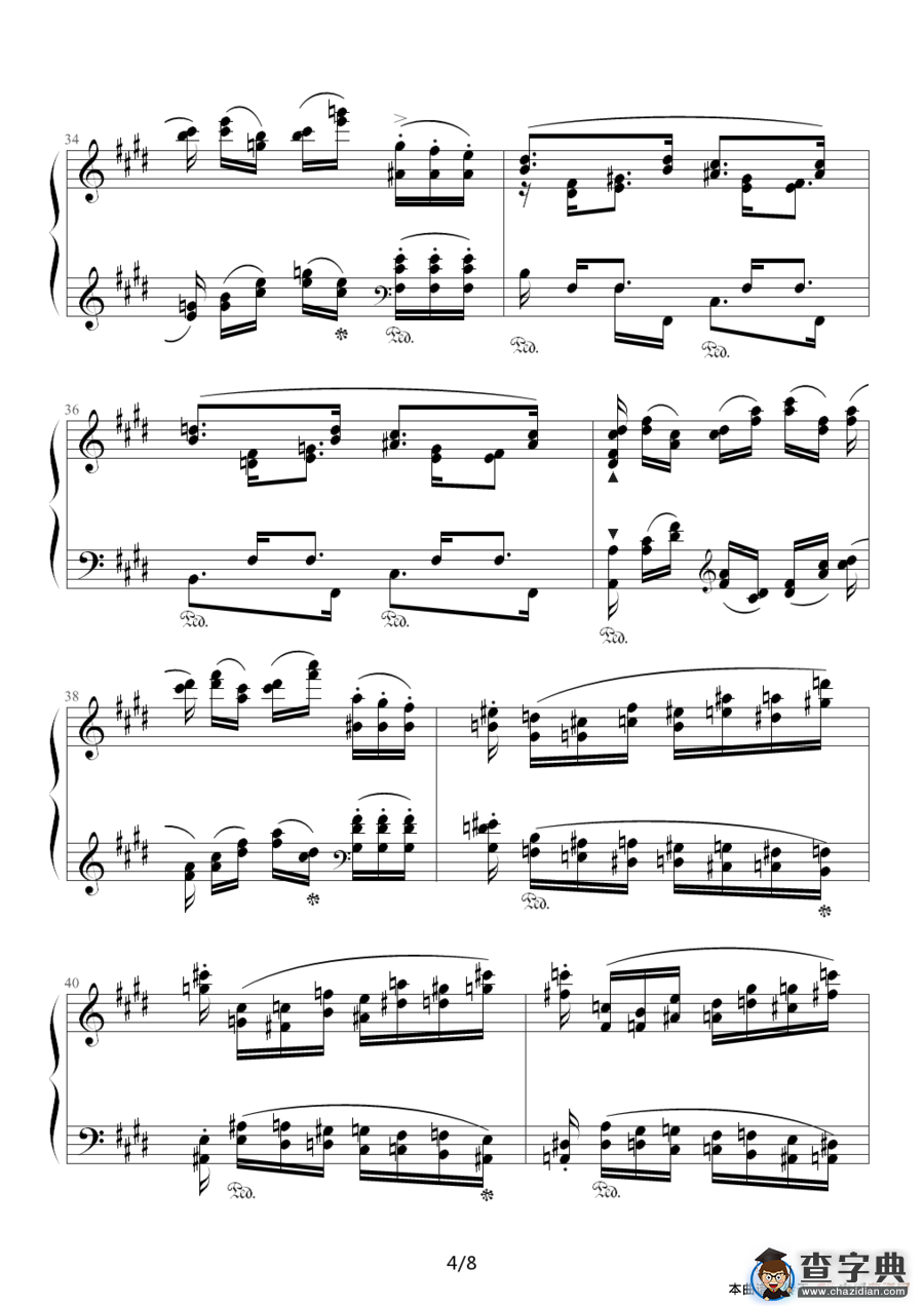 Chopin.肖邦 练习曲 Op.10 No.3 离别曲钢琴谱