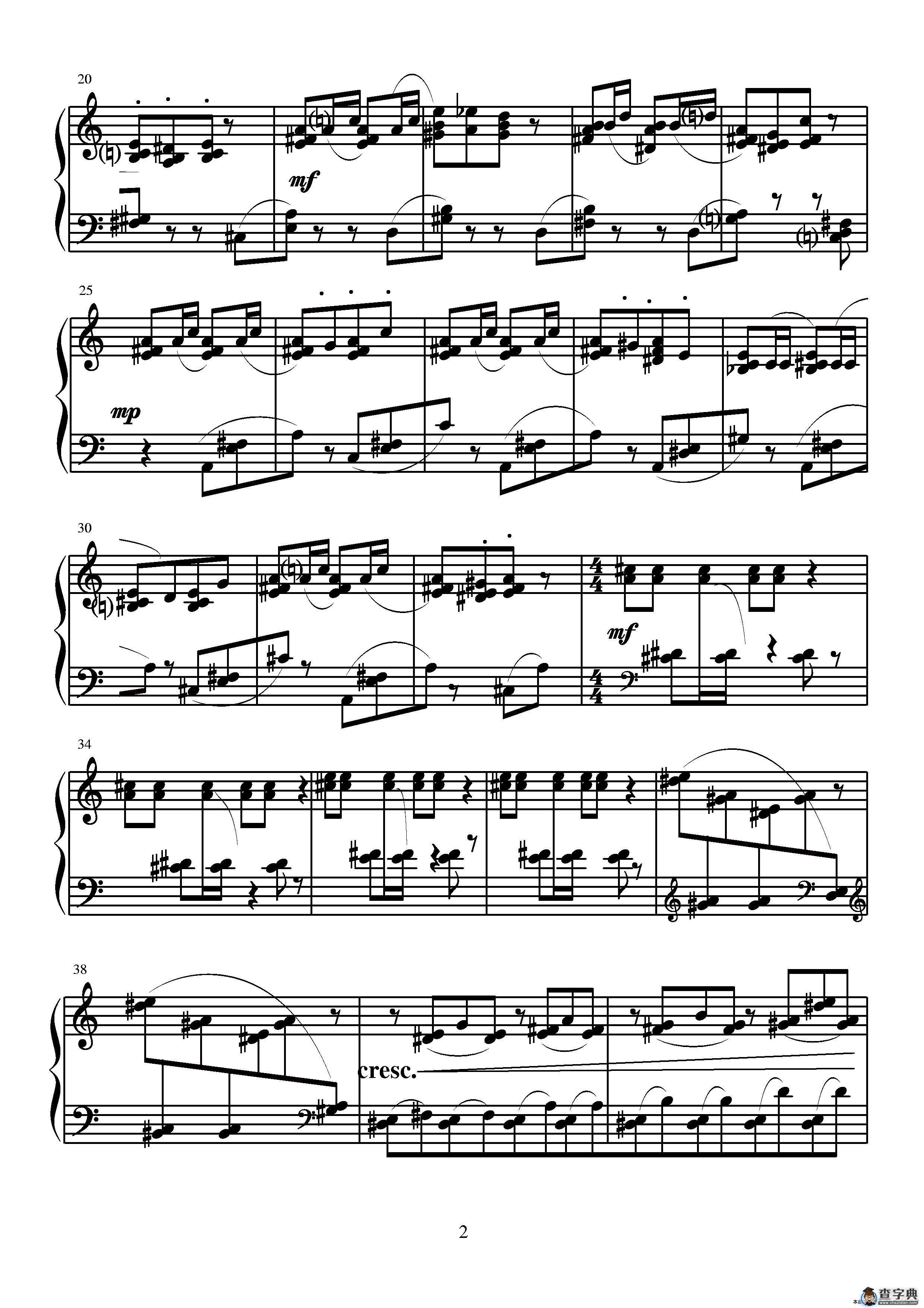 第四钢琴奏鸣曲（第三乐章）简谱