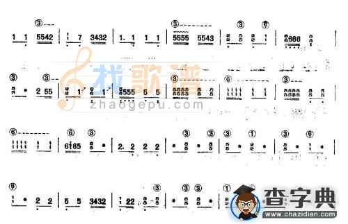 杨柳开门古筝谱/简谱
