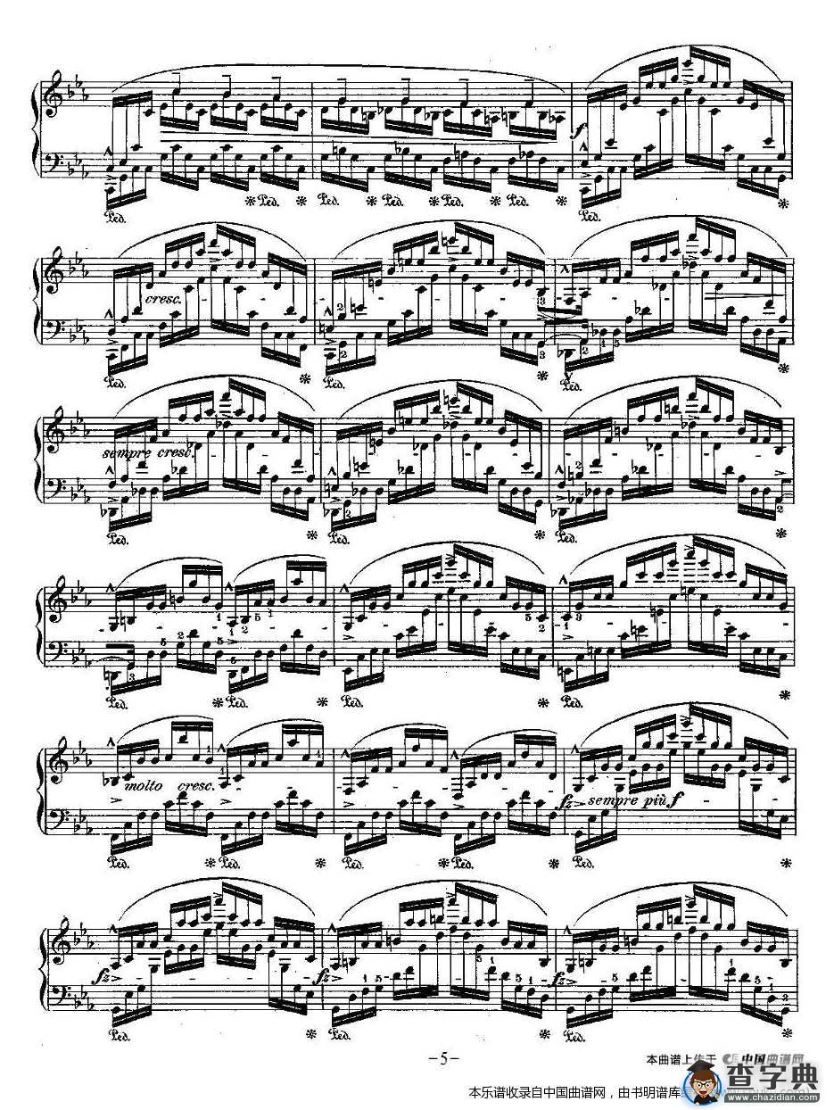 肖邦钢琴练习曲，Op.25之十二钢琴谱