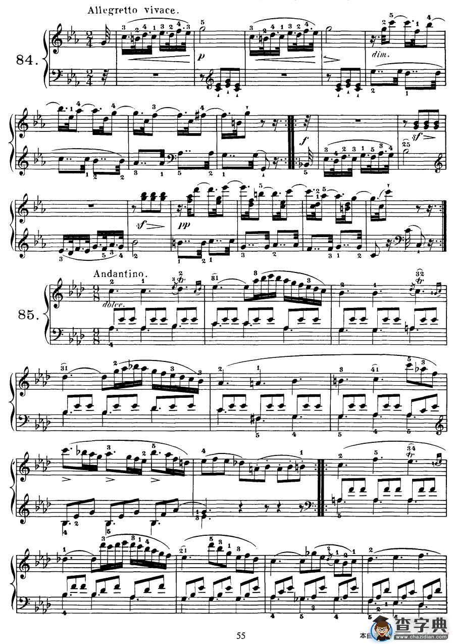 Czerny - 100 Progressive Studies Op.139（84—90）钢琴谱