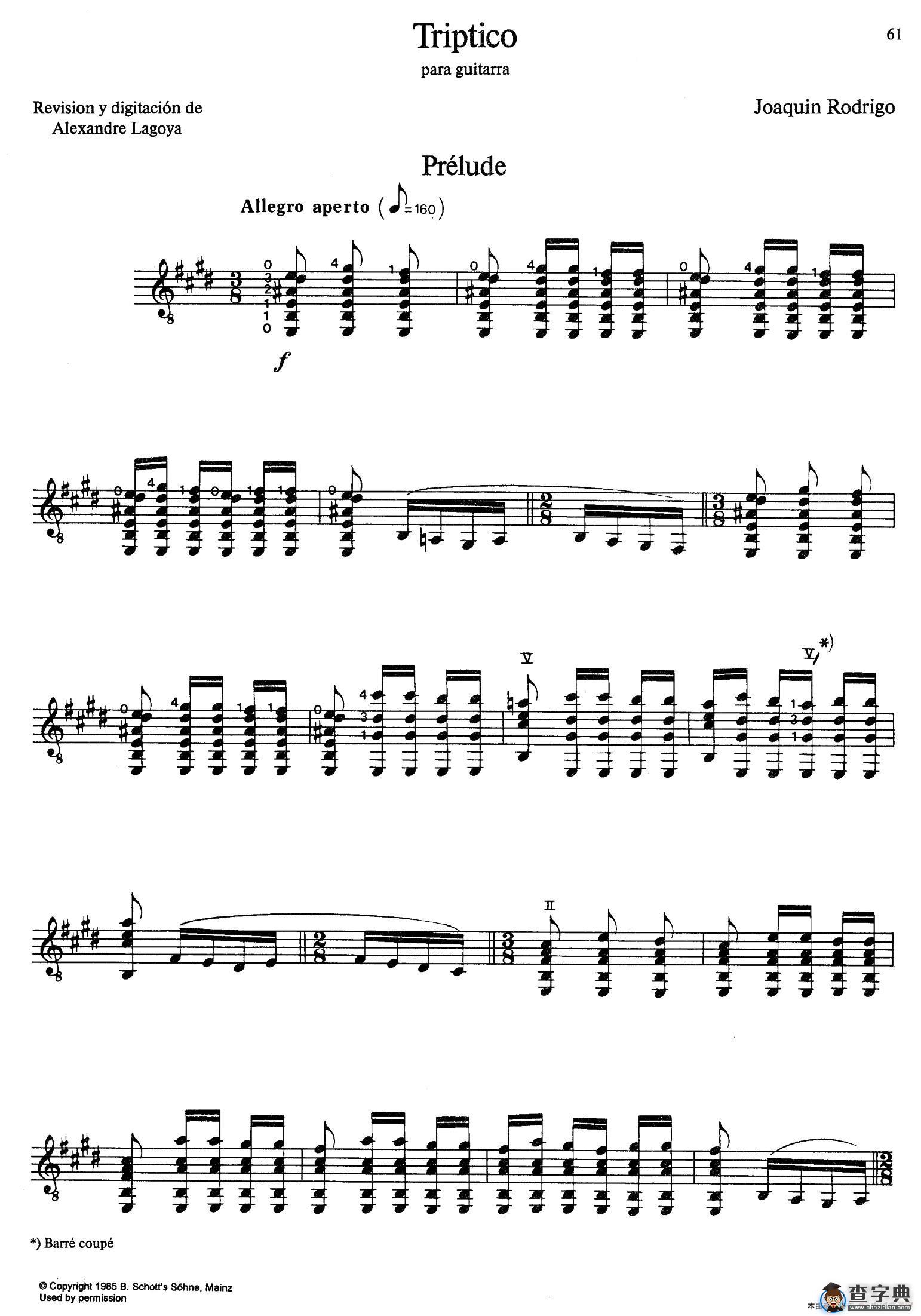 Joaquin Rodrigo Music for Guitar（罗德里戈吉他音乐P61-68）（古典吉他）吉他谱