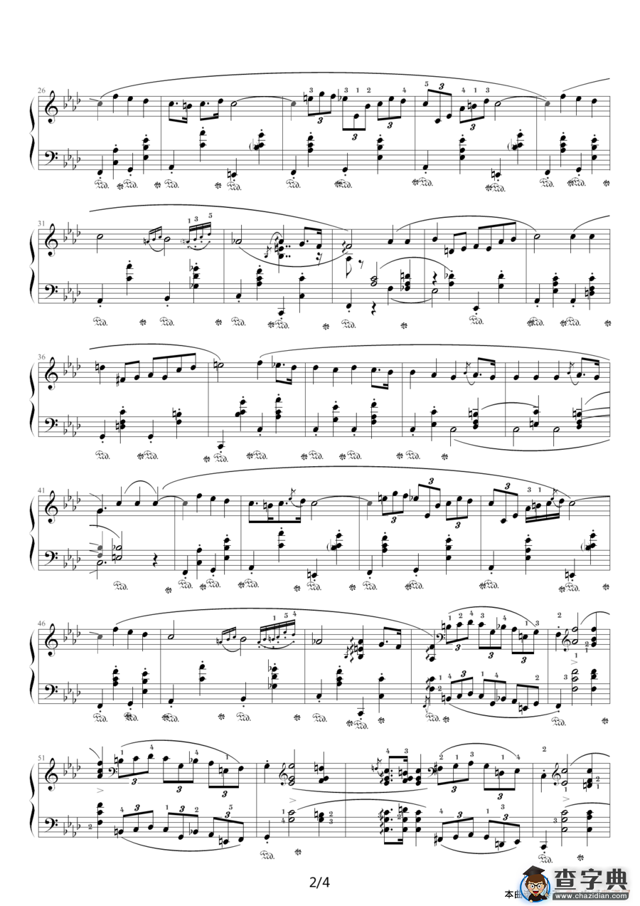 f小调夜曲，Op.55,No.1（肖邦第15号夜曲）钢琴谱