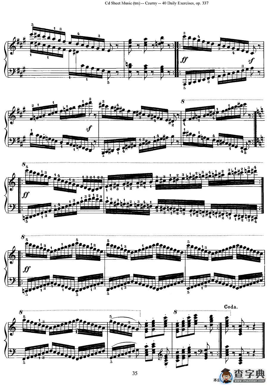 Czerny - 40 Daily Exerci Op.337（25—30）（40首日常训练曲）钢琴谱