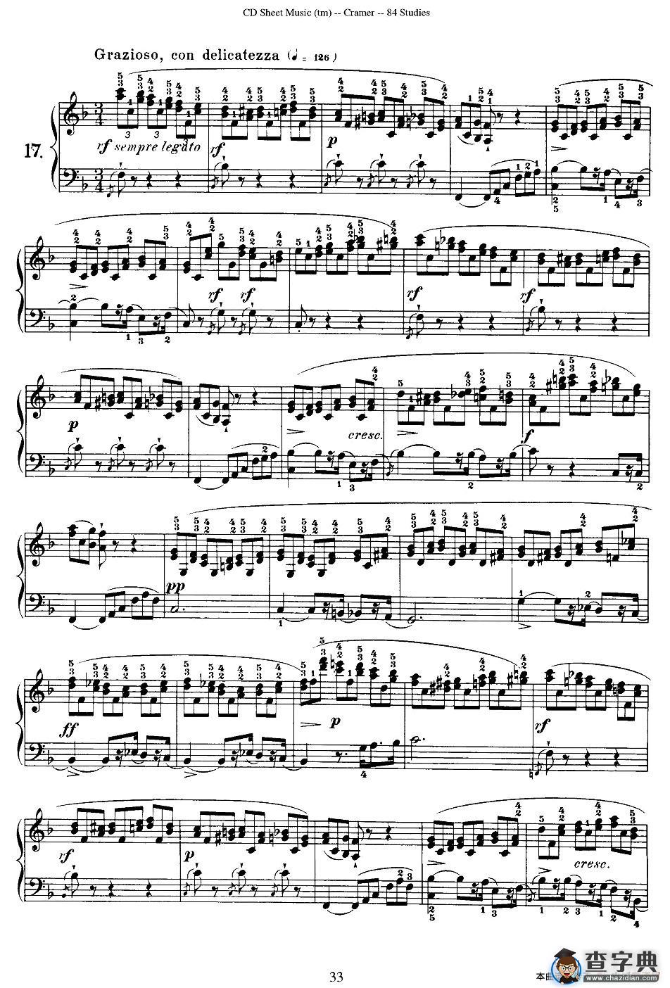 Cramer - 84 exercices（16—20）（克拉莫84首钢琴练习曲）钢琴谱