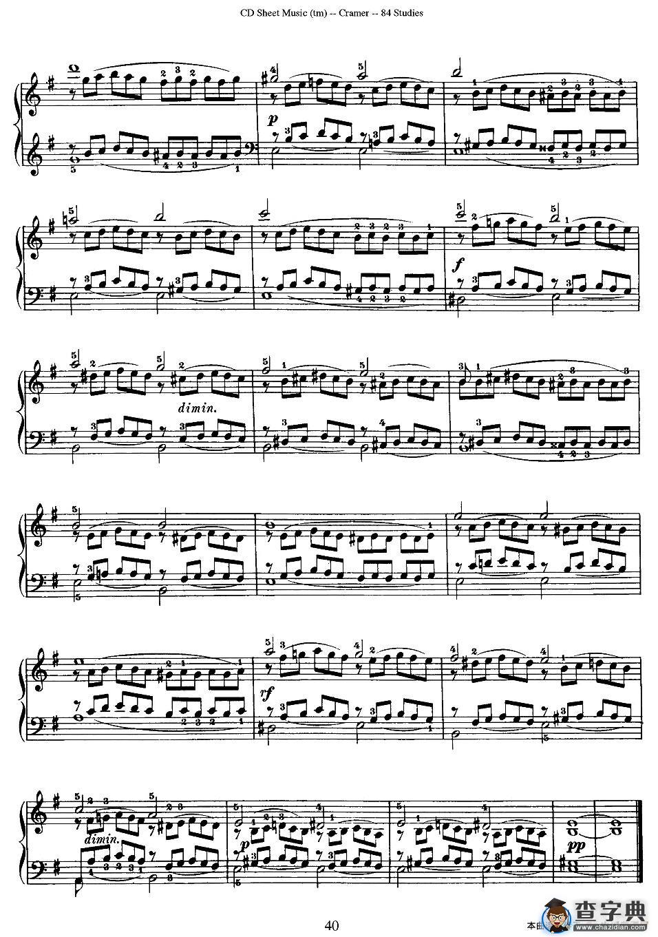 Cramer - 84 exercices（16—20）（克拉莫84首钢琴练习曲）钢琴谱