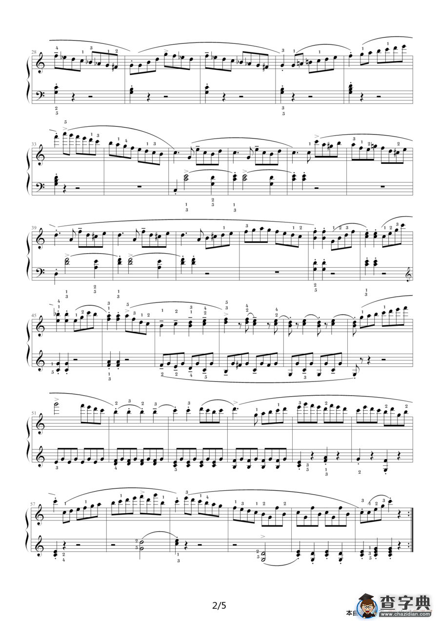 库劳—C大调钢琴小奏鸣曲（Op.55 No.1）钢琴谱