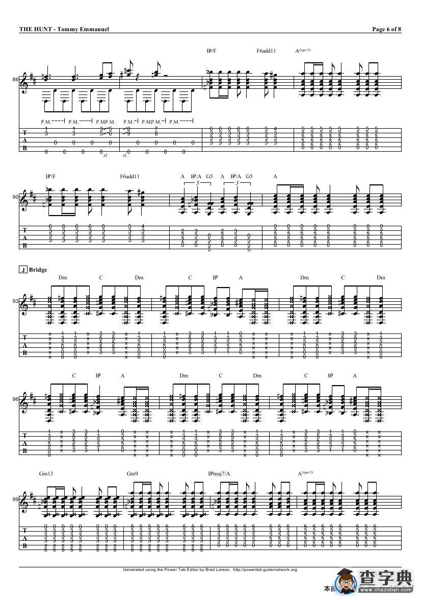 tommy emmanuel：the hunt（指弹吉它）吉他谱