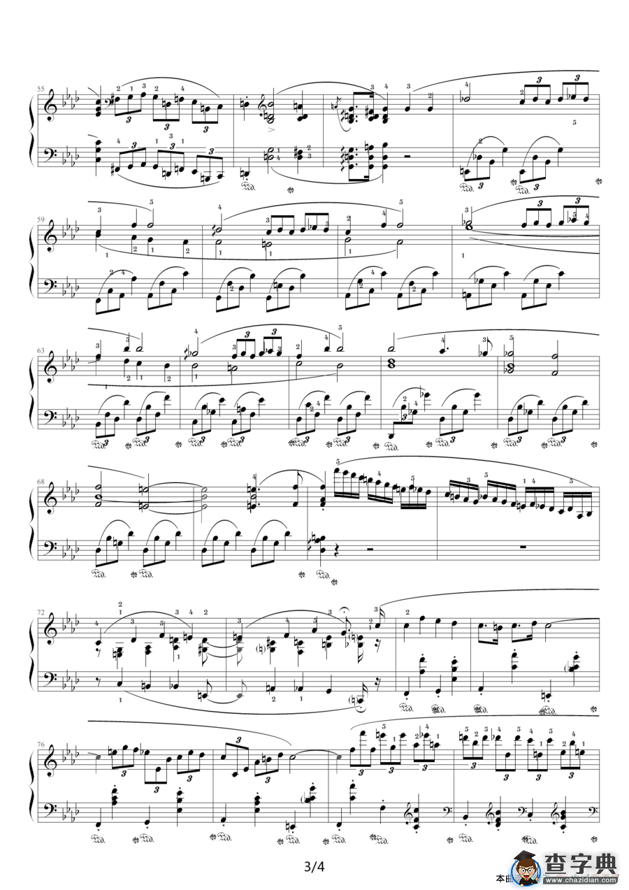f小调夜曲，Op.55,No.1（肖邦第15号夜曲）钢琴谱
