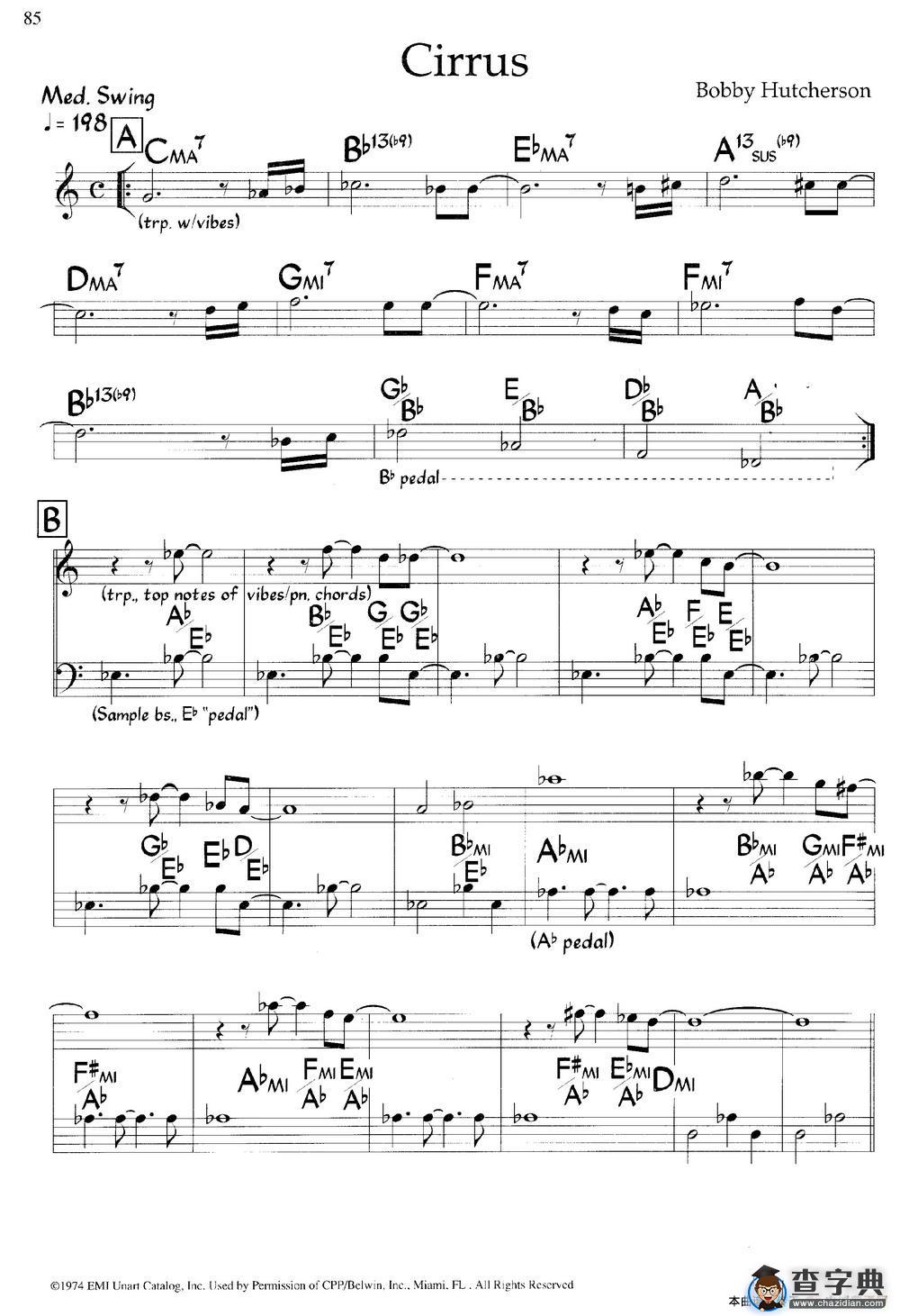 Cirrus（爵士钢琴曲）钢琴谱