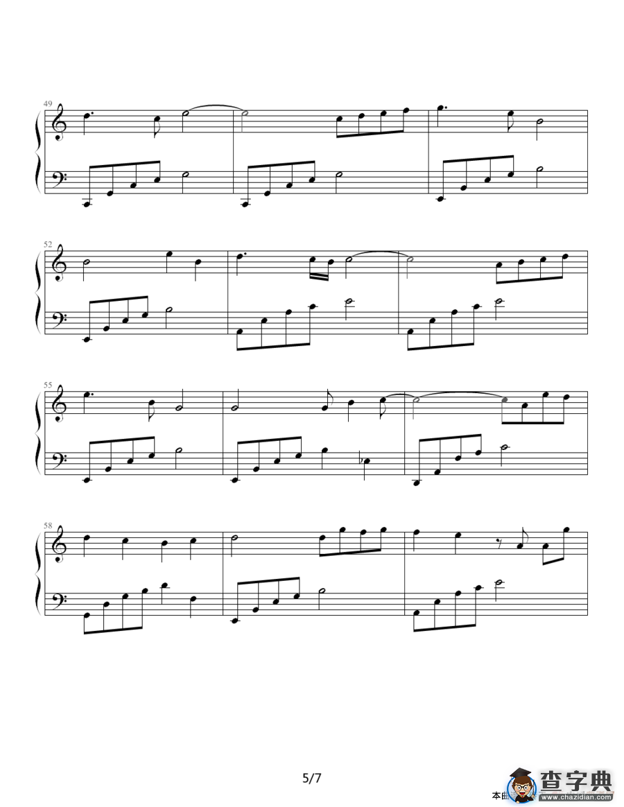 风（《爱情白皮书》插曲）钢琴谱