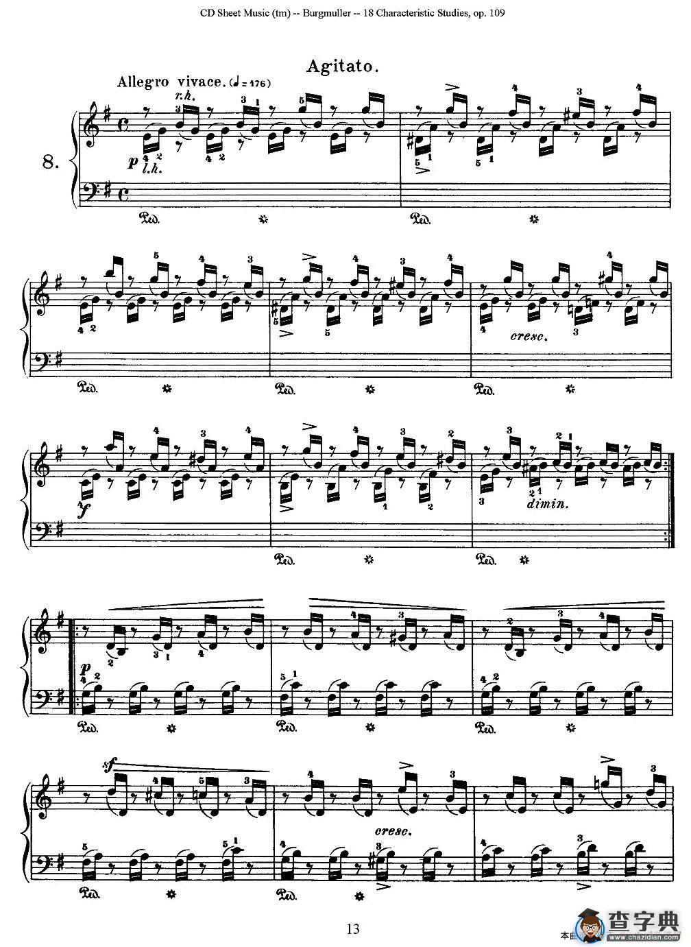 Burgmuller - 18 Characteristic Studies（8）钢琴谱