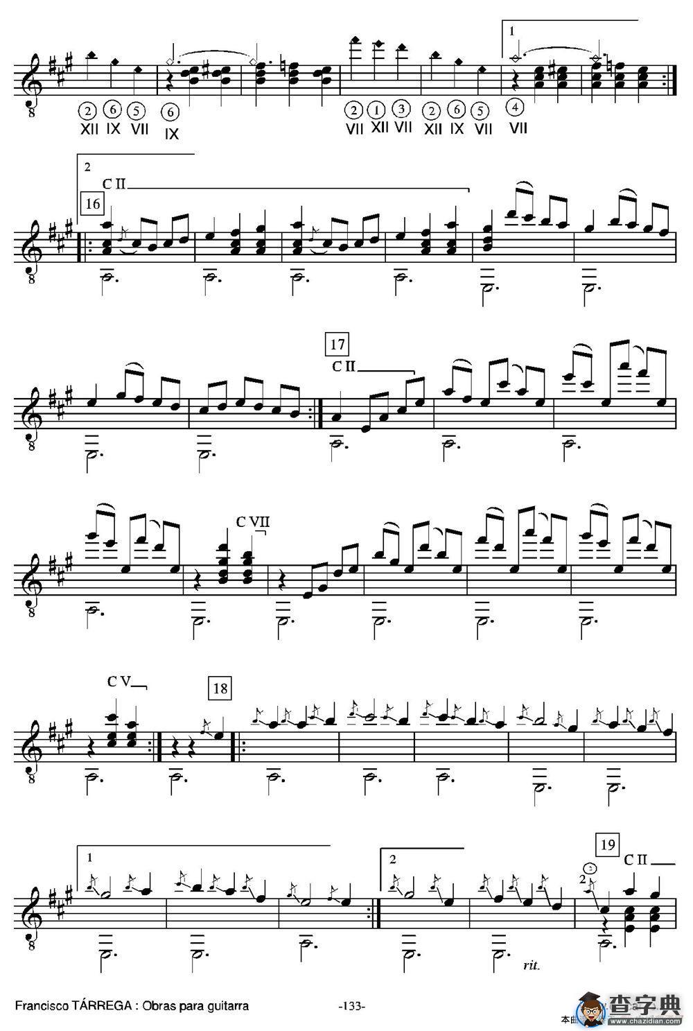 GRAN JOTA DE CONCIERTO(Arreglado sobre la Jota aragonesa de Julian Arcas)（古典吉他）吉他谱