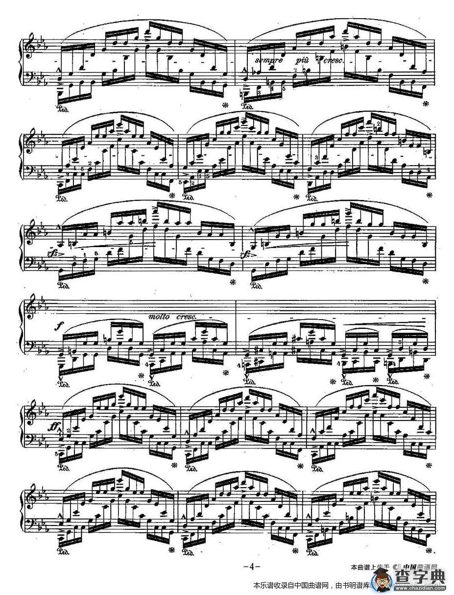 肖邦钢琴练习曲，Op.25之十二钢琴谱