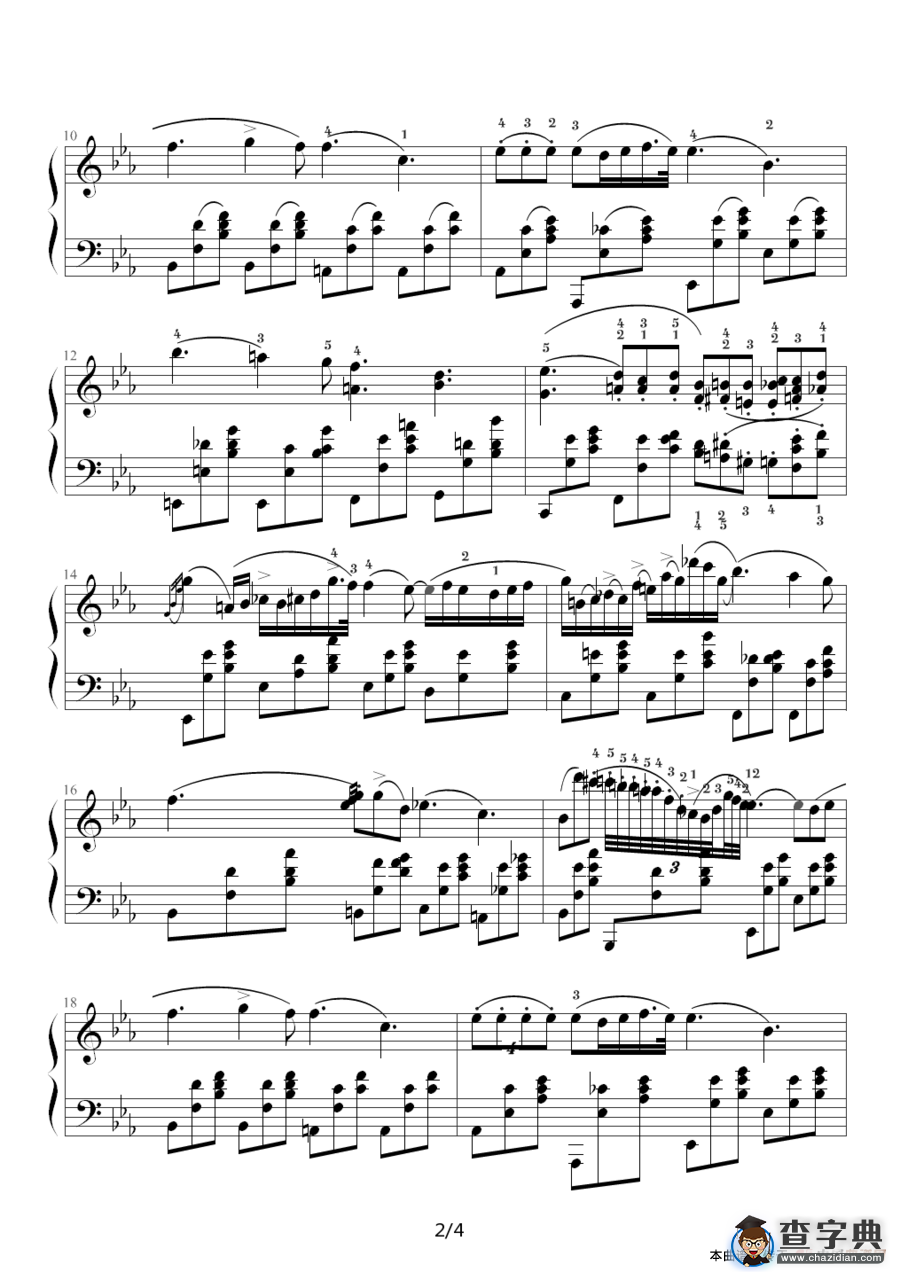 降E大调夜曲，Op.9,No.2（肖邦第2号夜曲）钢琴谱