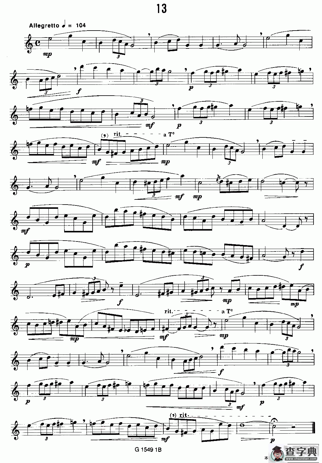 50首经典萨克斯管练习曲（11—20）萨克斯谱