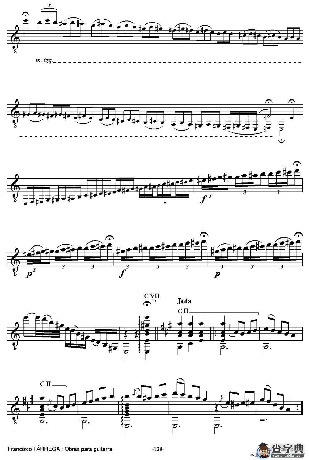 GRAN JOTA DE CONCIERTO(Arreglado sobre la Jota aragonesa de Julian Arcas)（古典吉他）吉他谱