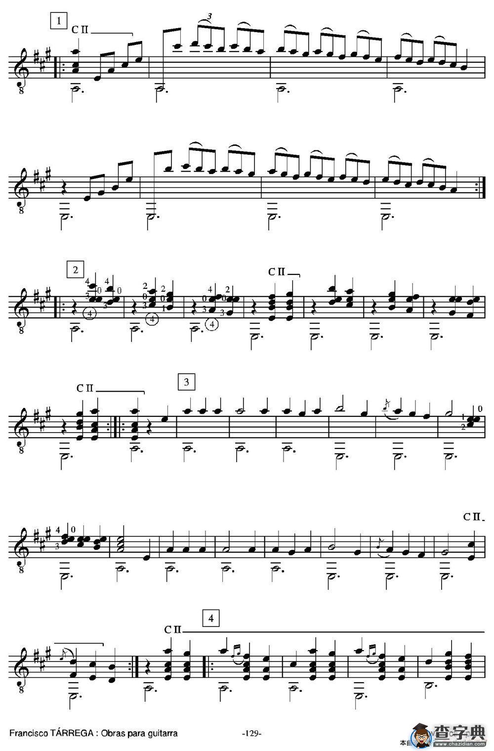 GRAN JOTA DE CONCIERTO(Arreglado sobre la Jota aragonesa de Julian Arcas)（古典吉他）吉他谱
