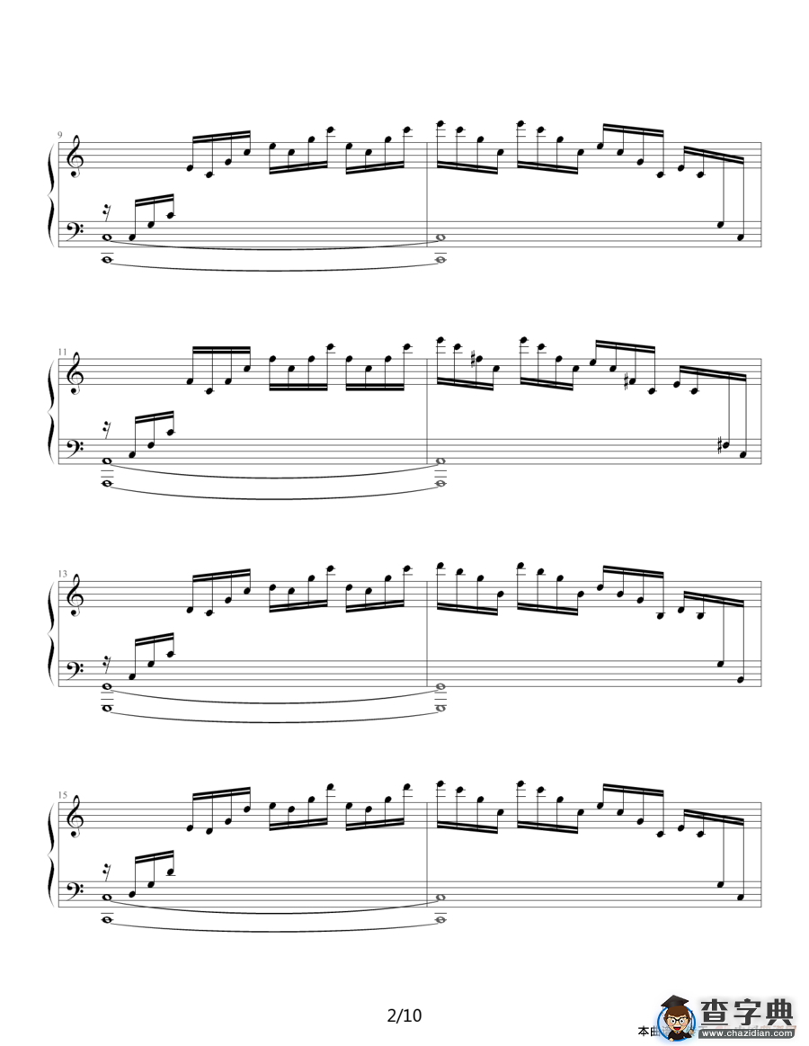 练习曲 Op.10 No.1（ 逃亡圣咏曲）钢琴谱