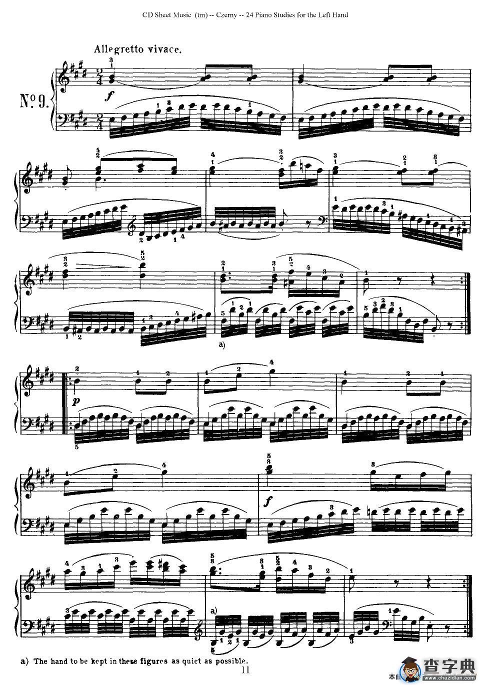 Czerny - 24 Piano Studie（8—16）（车尔尼 - 24首钢琴练习曲）钢琴谱