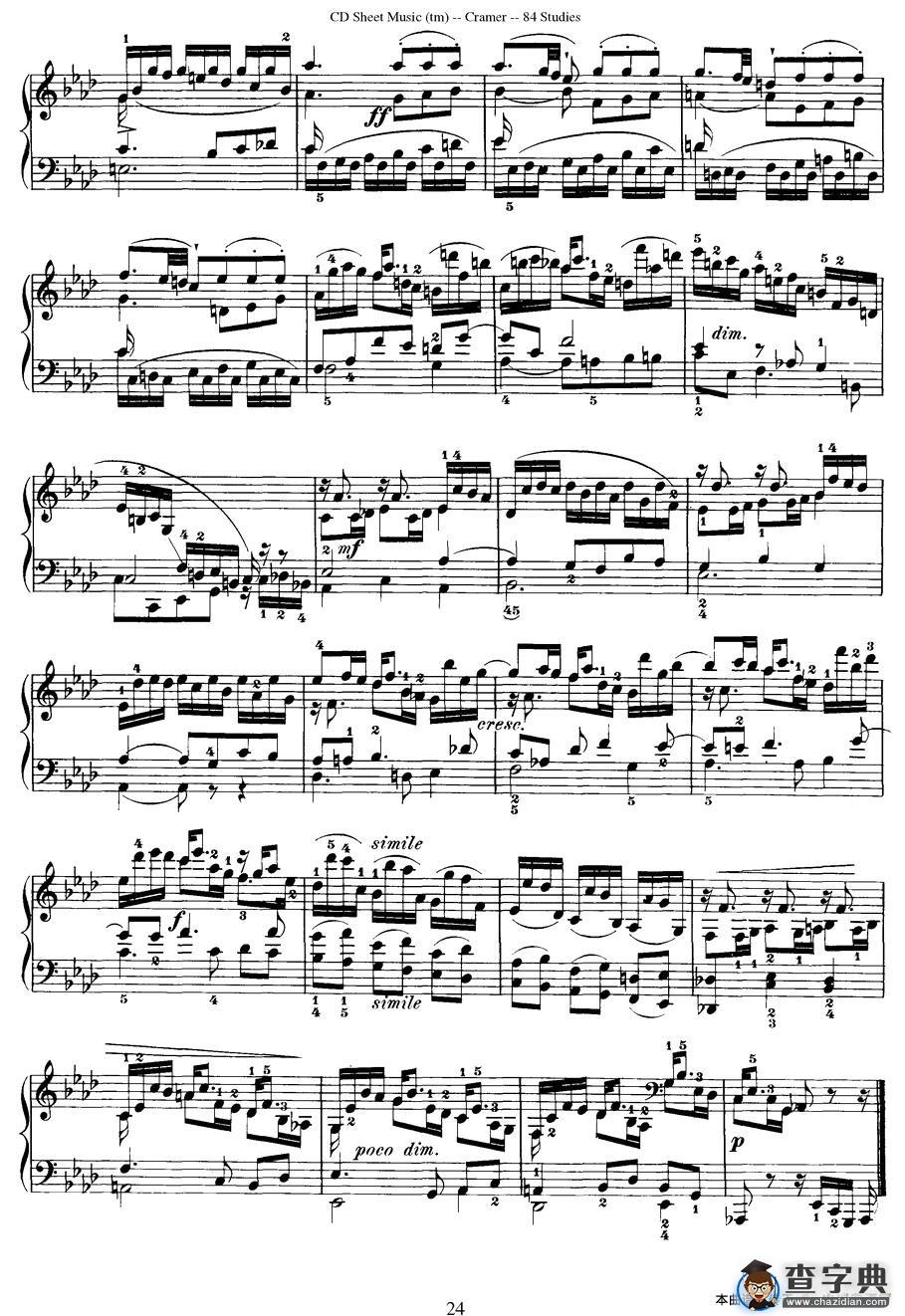 Cramer - 84 exercices（71—75）（克拉莫84首钢琴练习曲）钢琴谱