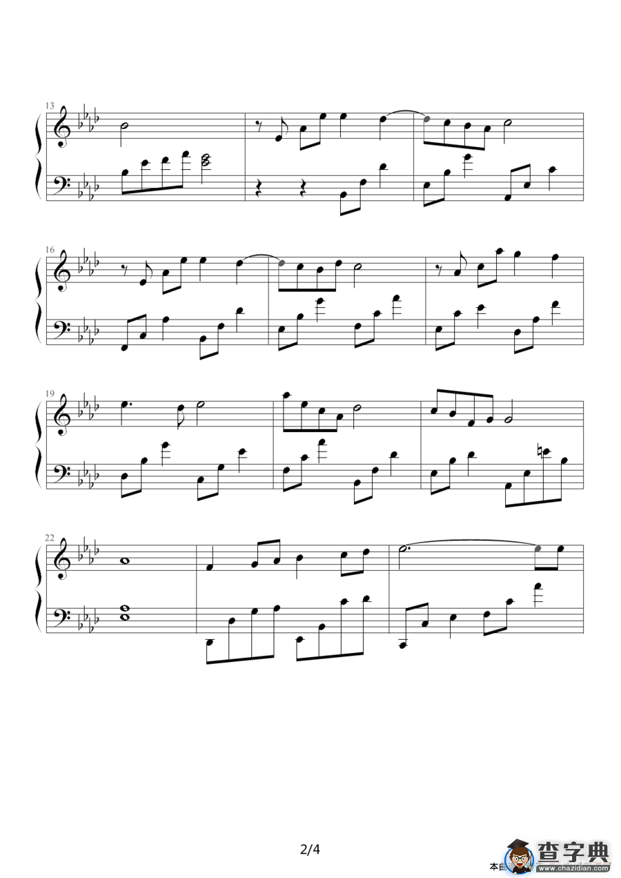 恩彩的房间（韩剧《对不起，我爱你》插曲）钢琴谱