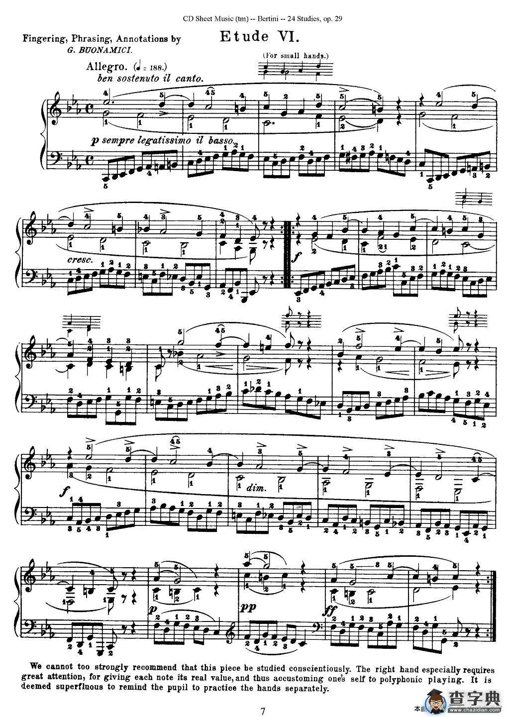 贝伦斯24首钢琴练习曲（6—10）钢琴谱