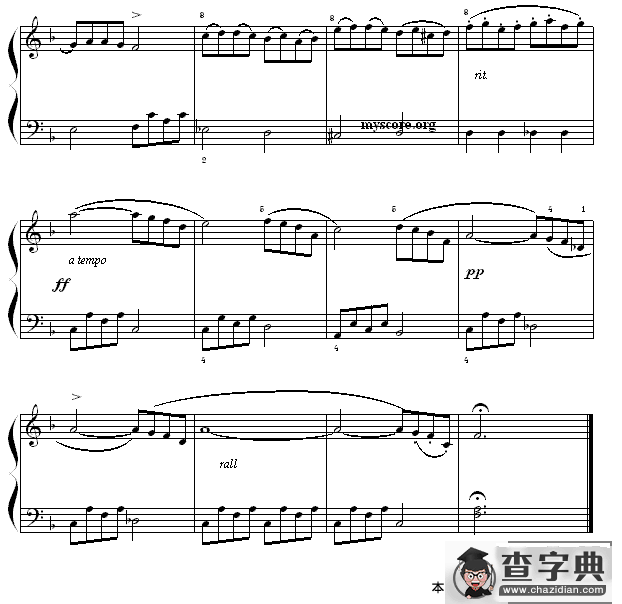 肖邦钢琴小曲：离别练习曲钢琴谱