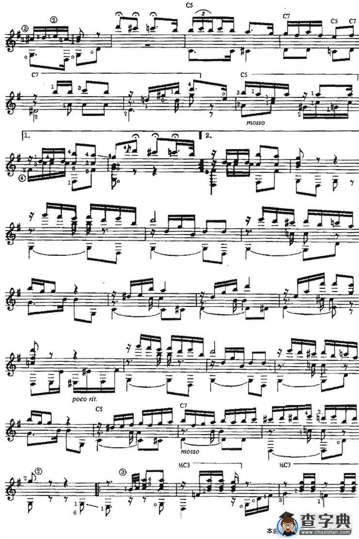 Tango No.2（古典吉他）吉他谱