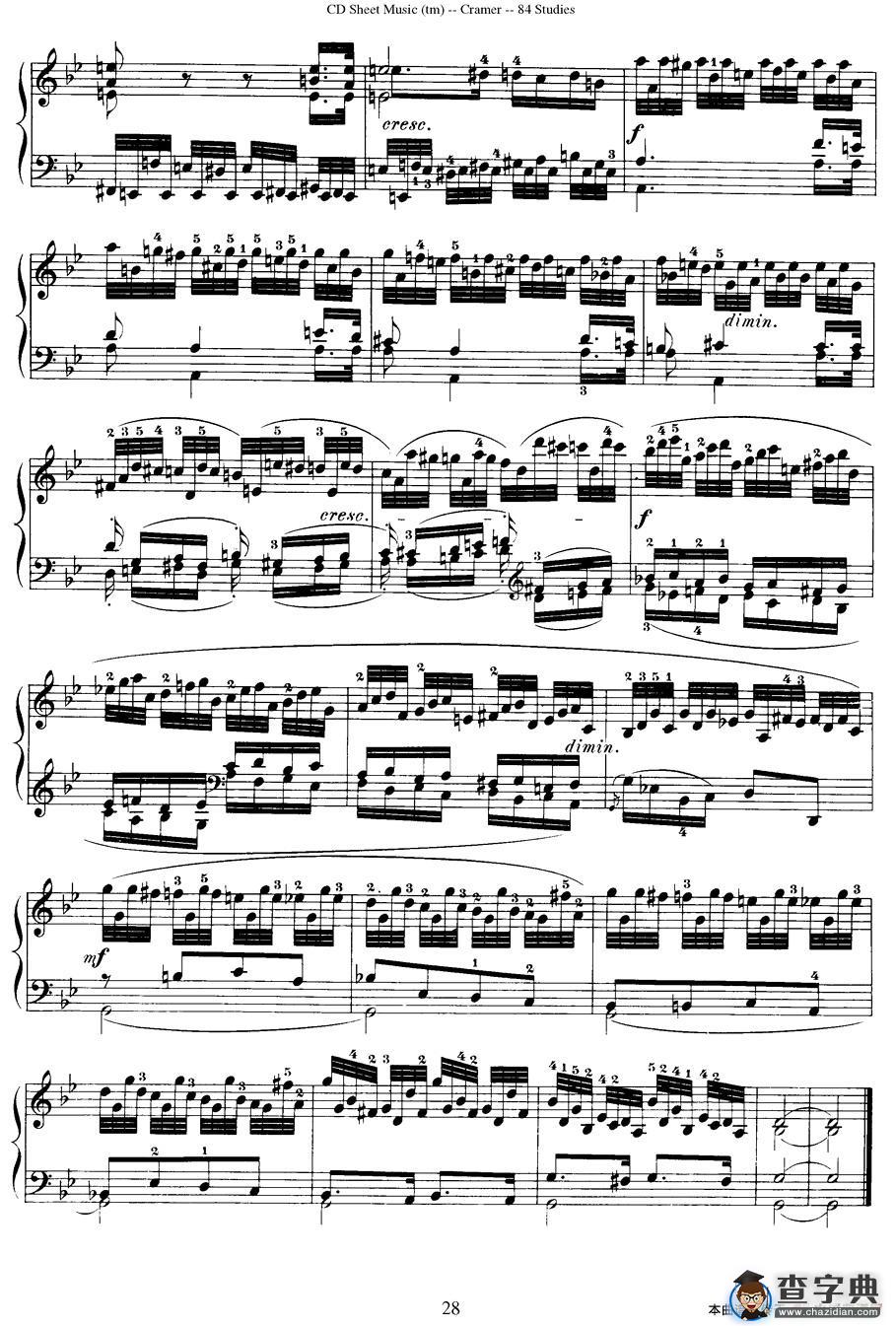 Cramer - 84 exercices（71—75）（克拉莫84首钢琴练习曲）钢琴谱