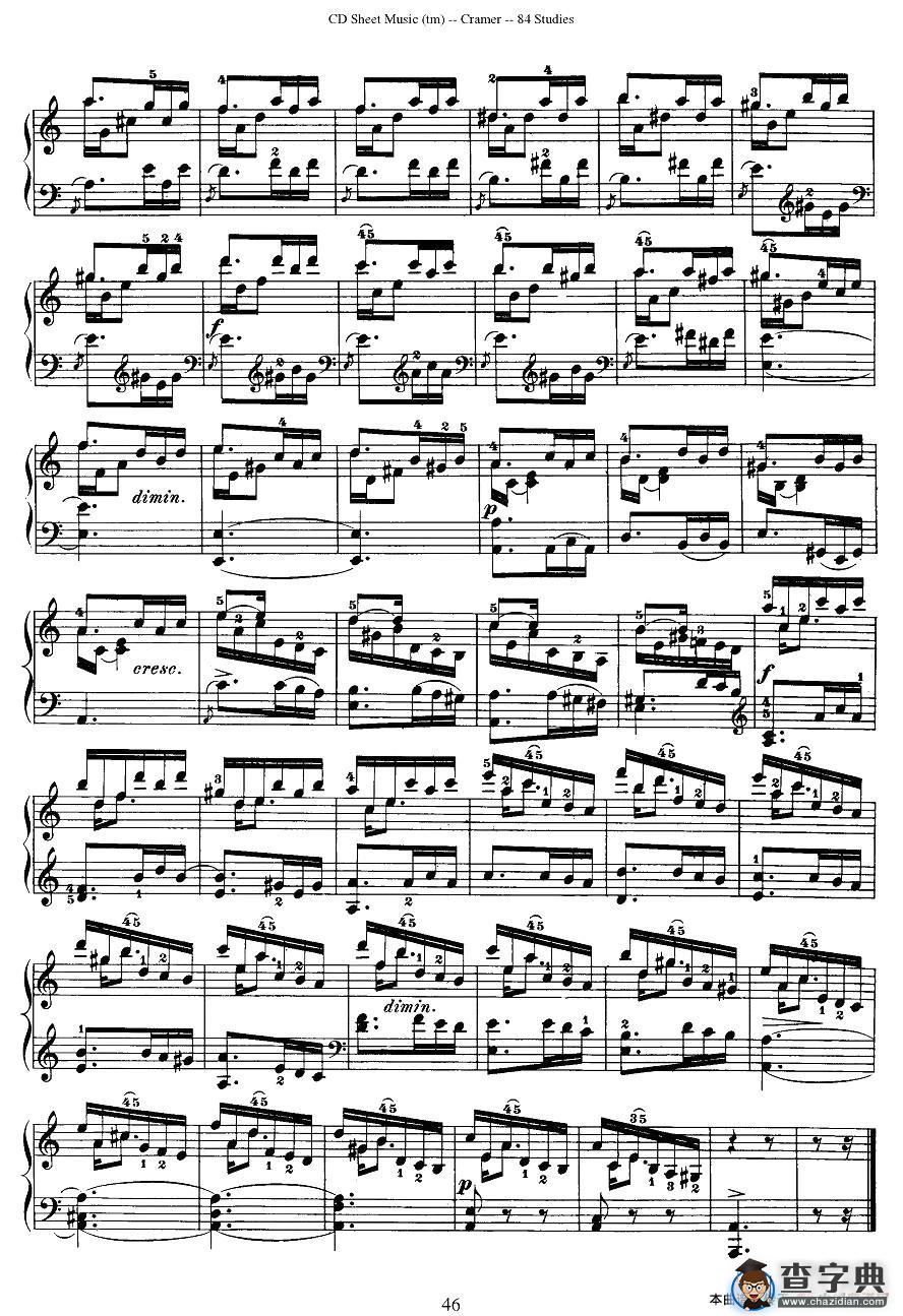 Cramer - 84 exercices（51—55）（克拉莫84首钢琴练习曲）钢琴谱