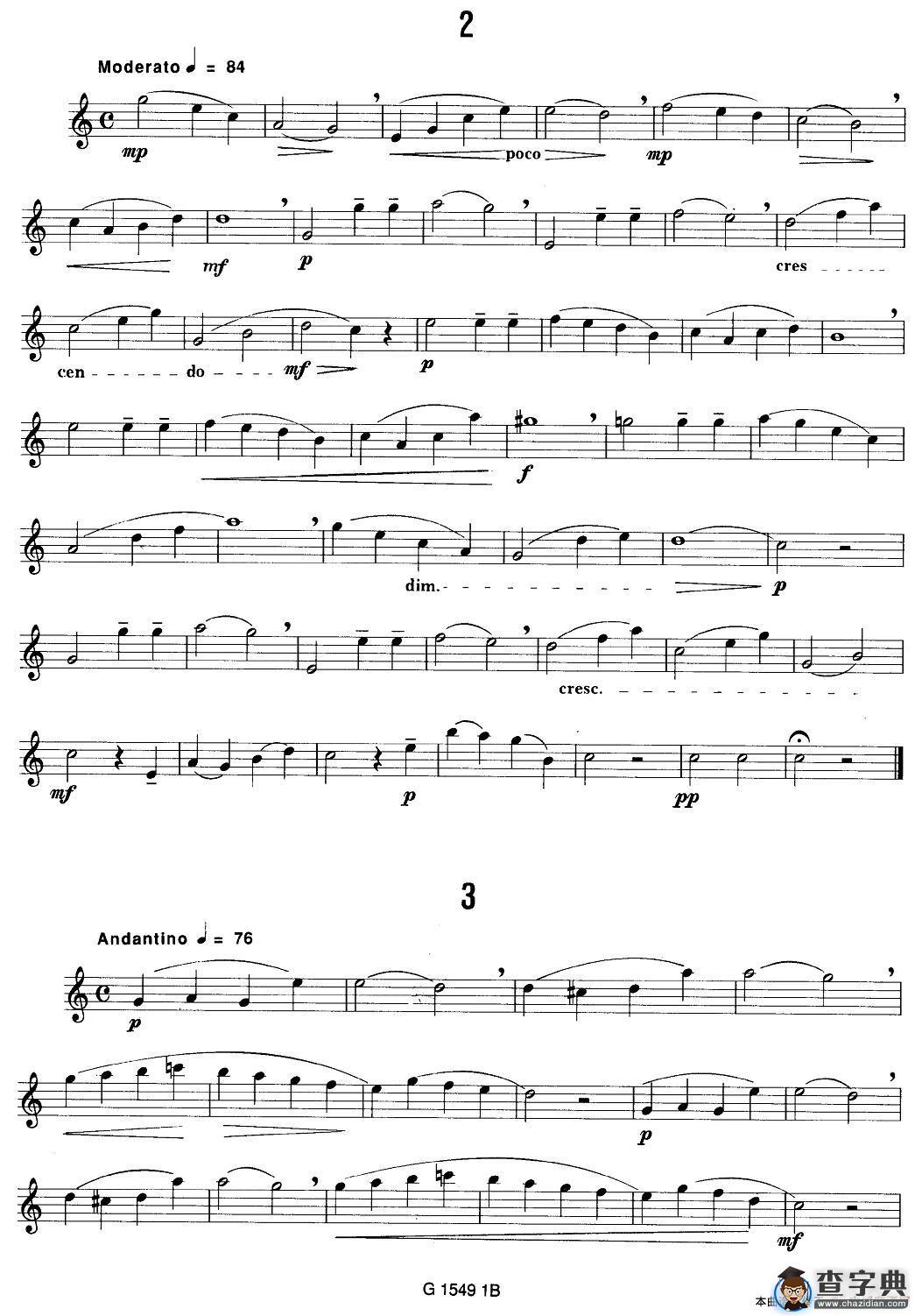 50首经典萨克斯管练习曲（1—10）萨克斯谱