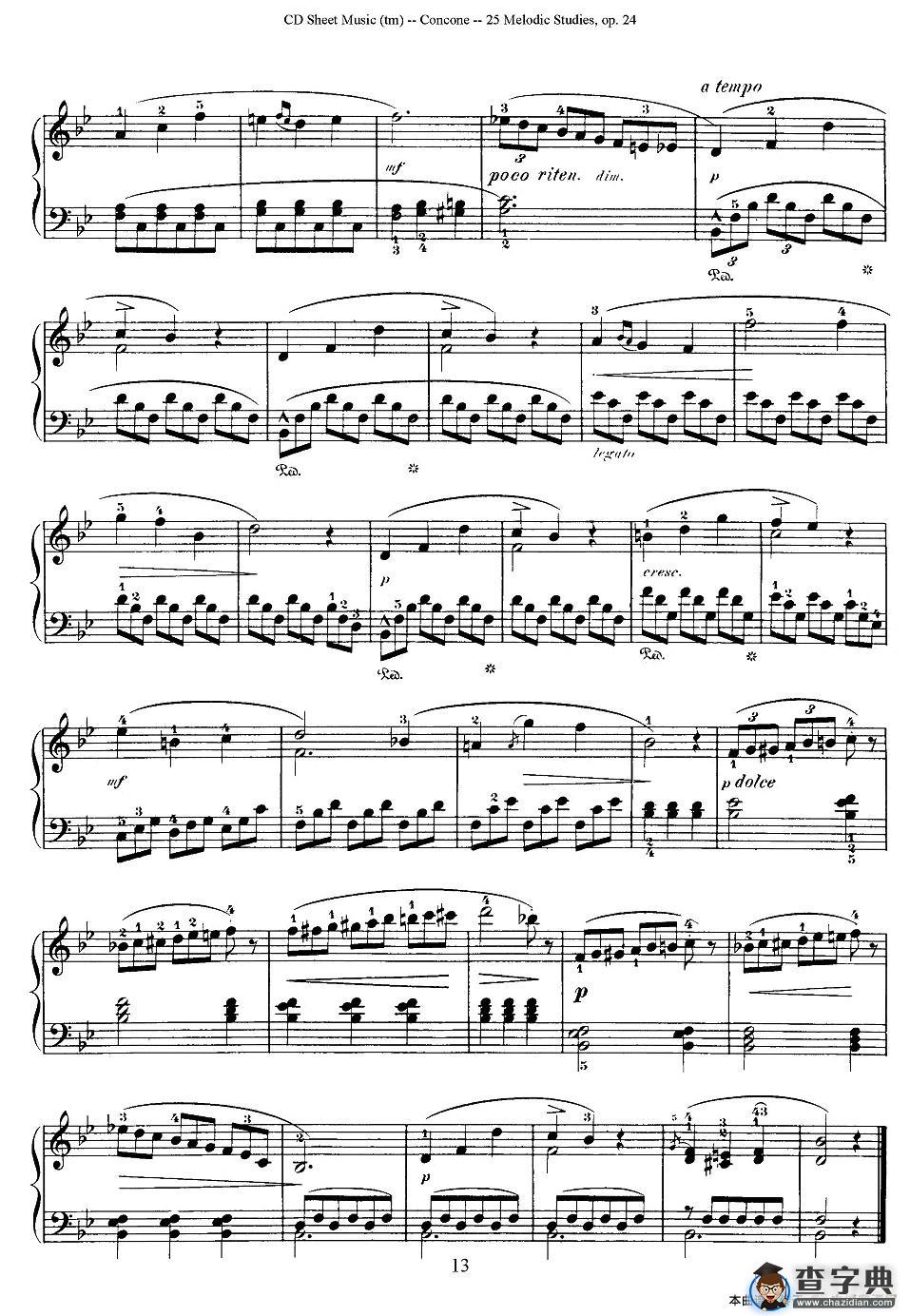 Concone - 25 Melodic Studies easy and progressive（11—15）钢琴谱