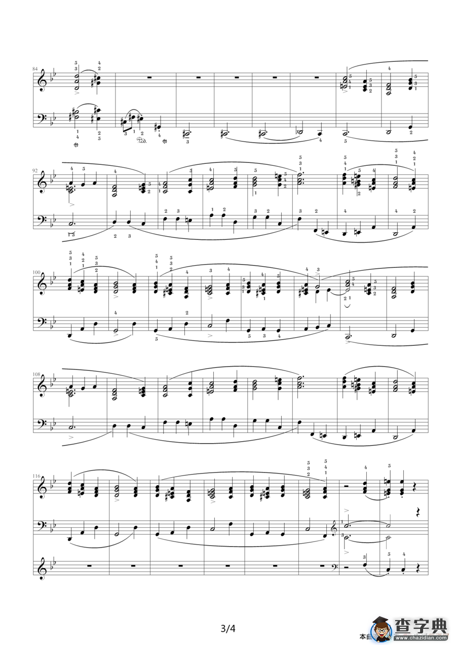 G小调夜曲，Op.15,No.3（肖邦第6号夜曲）钢琴谱