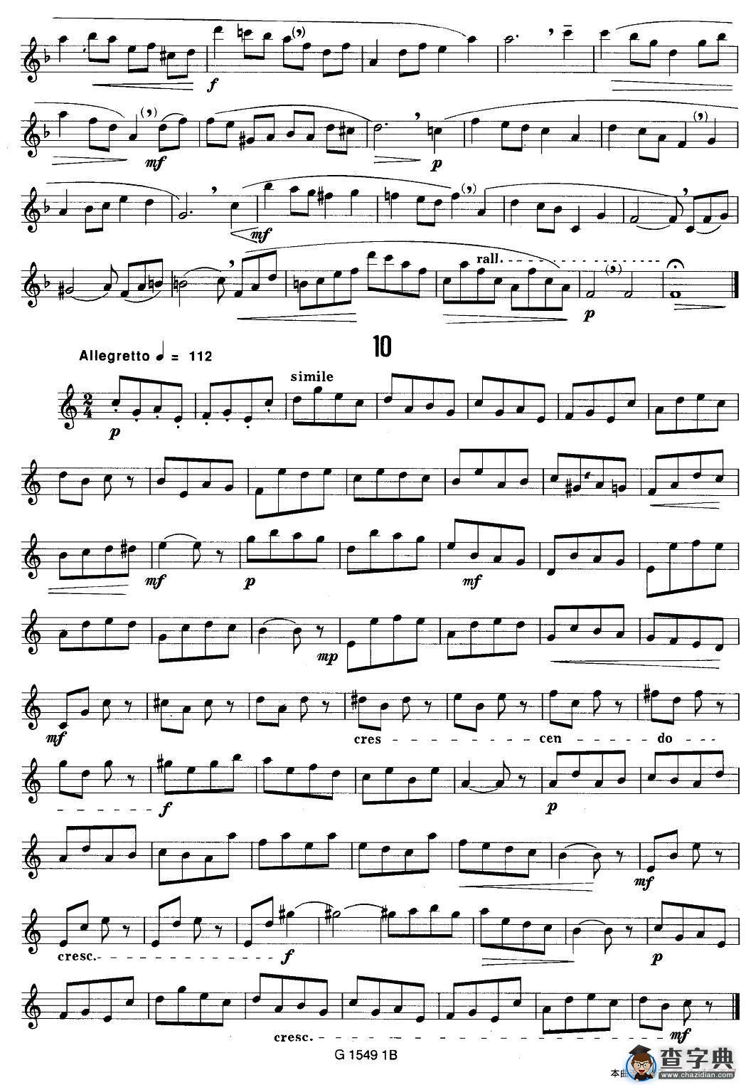 50首经典萨克斯管练习曲（1—10）萨克斯谱
