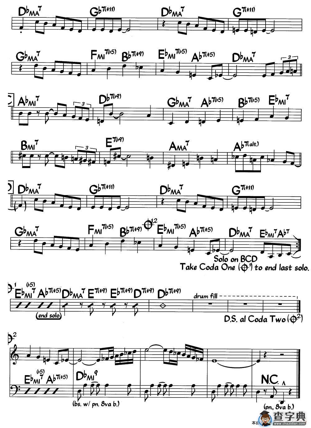 Ecaroh（爵士钢琴曲）钢琴谱