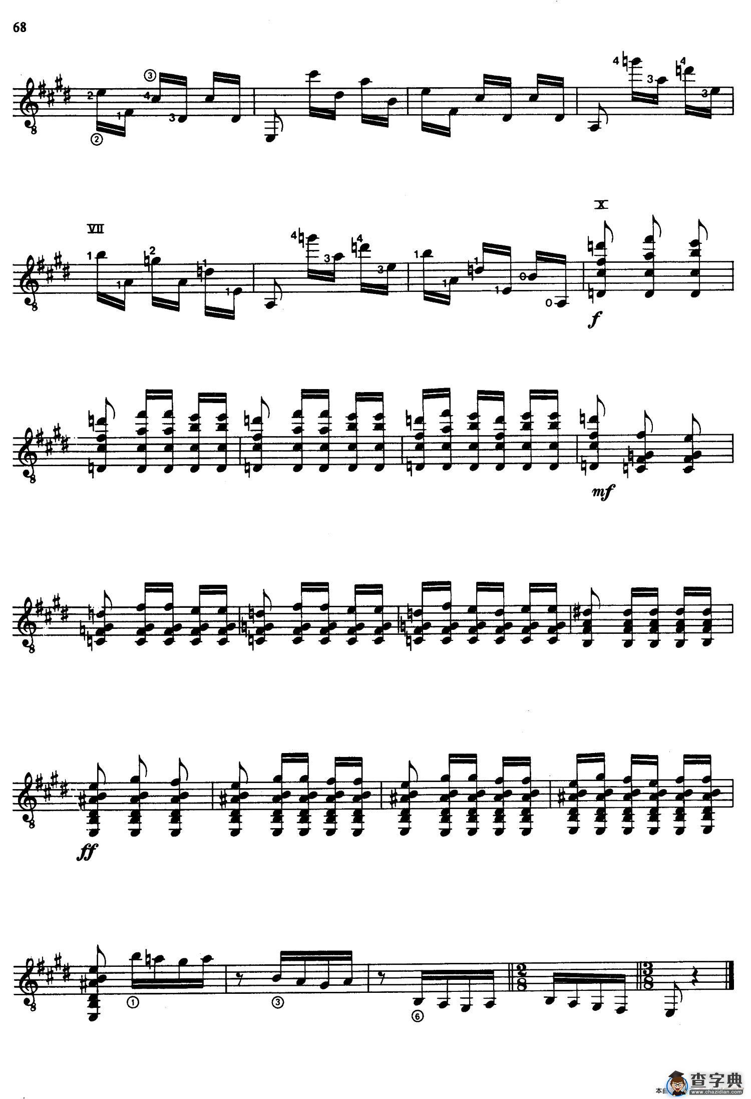 Joaquin Rodrigo Music for Guitar（罗德里戈吉他音乐P61-68）（古典吉他）吉他谱