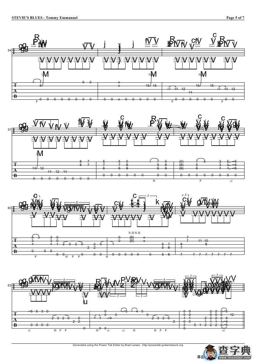 tommy emmanuel：stevies blues（指弹吉它）吉他谱