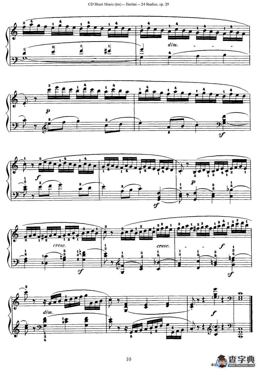 贝伦斯24首钢琴练习曲（6—10）钢琴谱