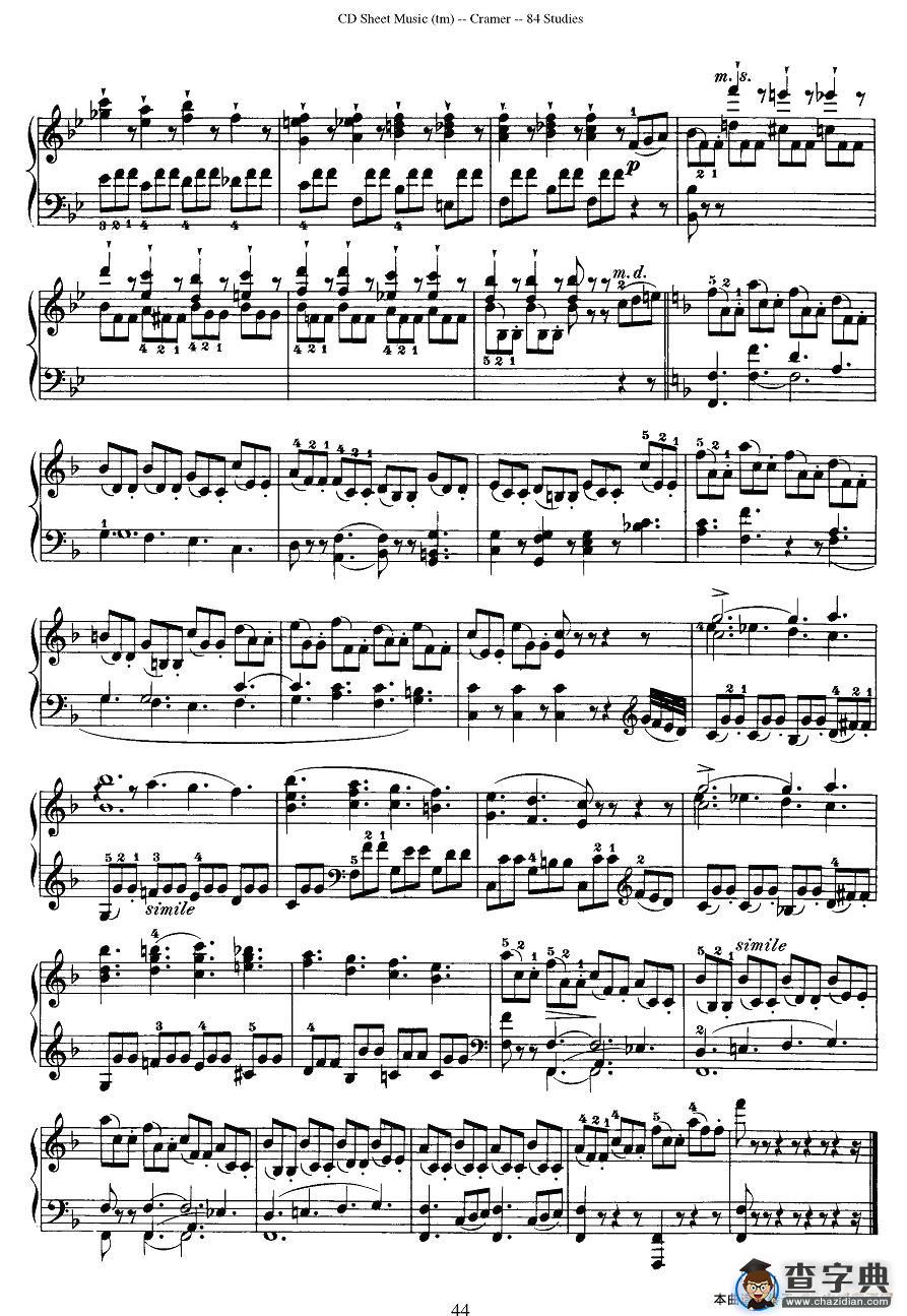 Cramer - 84 exercices（51—55）（克拉莫84首钢琴练习曲）钢琴谱