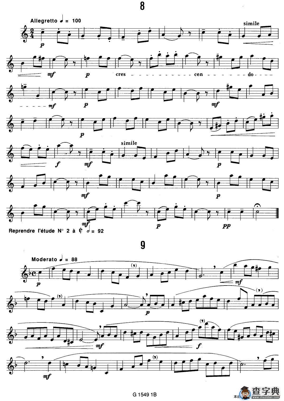 50首经典萨克斯管练习曲（1—10）萨克斯谱
