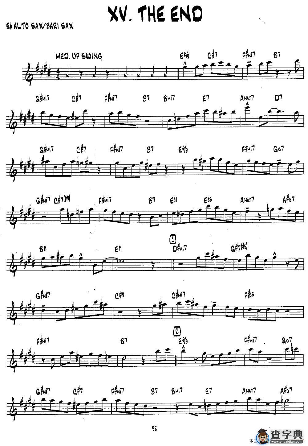 THE END（15首爵士练习曲之15）萨克斯谱