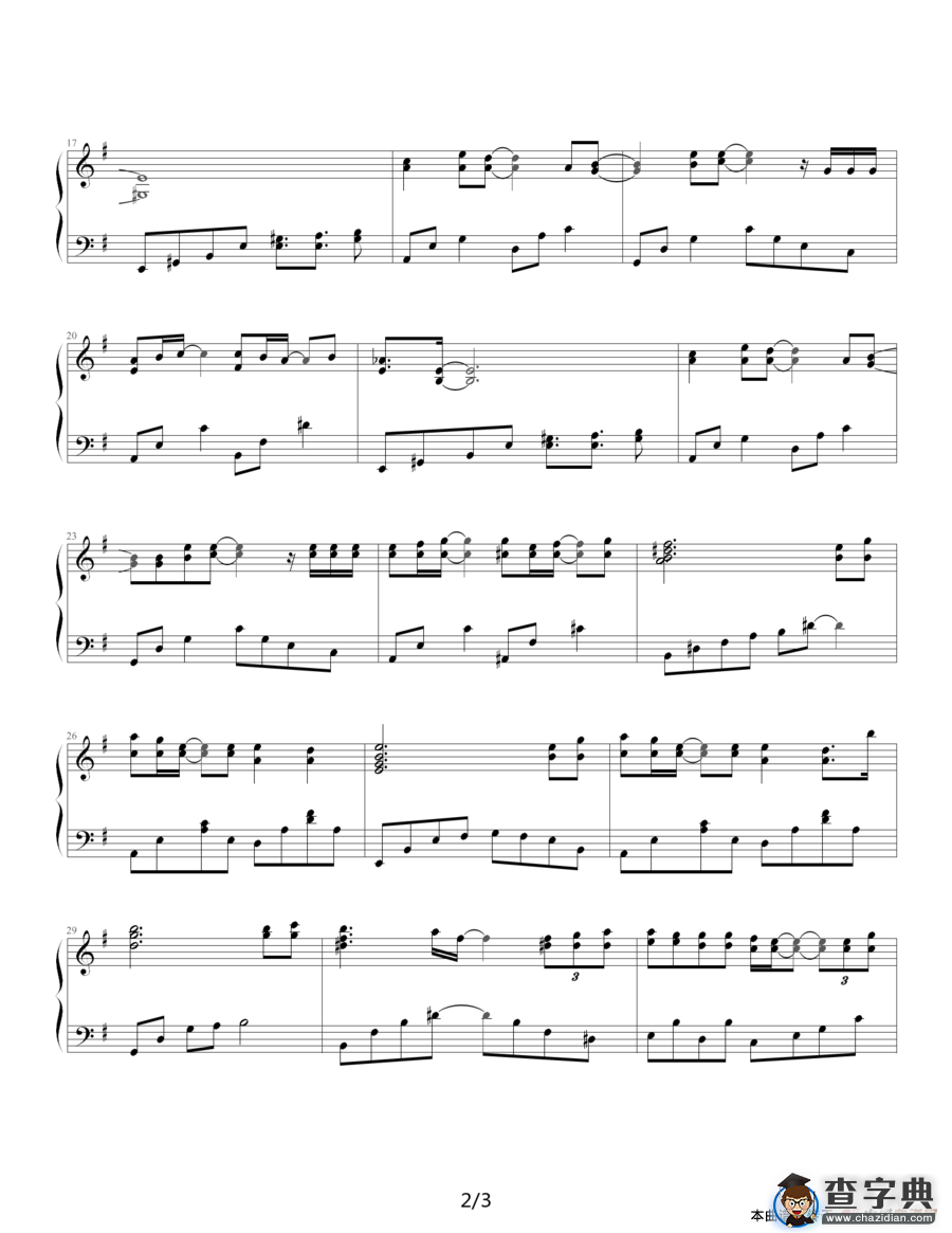 离歌（姚若龙词 Yoon Il Sang曲）钢琴谱